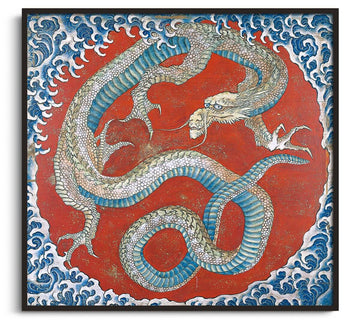 Inspiration Dragon au matsuri yatai Hokusai - peinture à l'huile