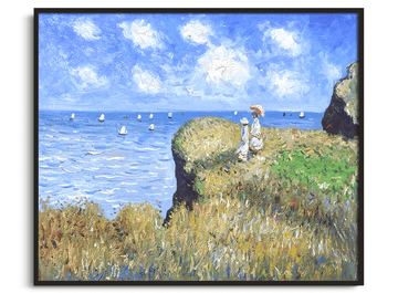 Inspiration Promenade sur la falaise à Pourville Monet - peinture à l'huile